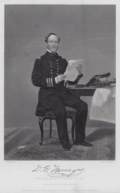 David Glascoe Farragut (gravura) de Alonzo (after) Chappel