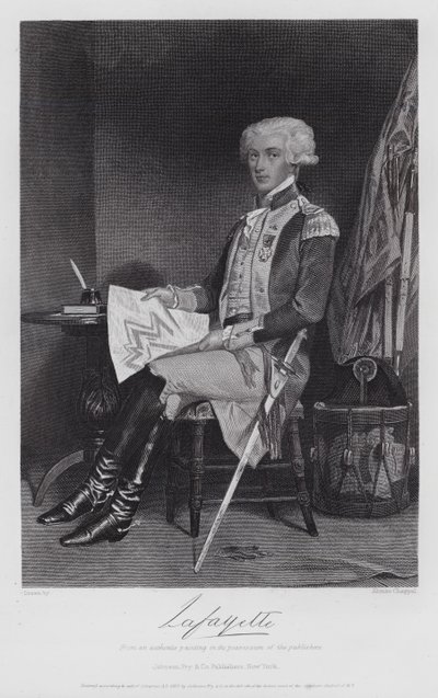 Gilbert-Motier De Lafayette (gravura) de Alonzo (after) Chappel