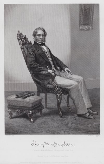 Henry Wadsworth Longfellow (gravura) de Alonzo (after) Chappel