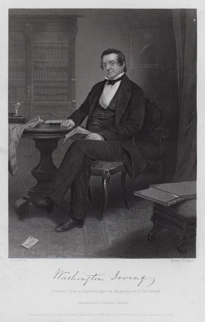 Washington Irving (gravura) de Alonzo (after) Chappel