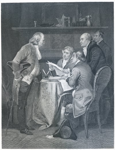 Elaboração da Declaração de Independência em 1776, 1859 de Alonzo Chappel