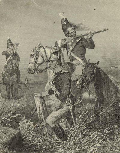 Cavalaria de Lee lutando na batalha de Guilford, 1858 de Alonzo Chappel
