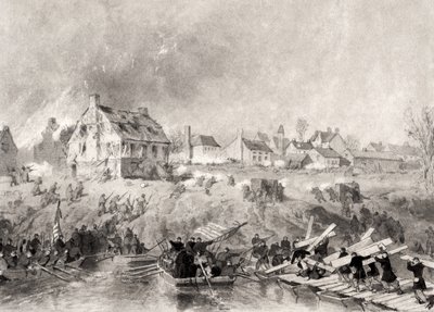 O ataque em Fredericksburg, Virgínia, de "História Nacional da Guerra pela União", década de 1860 de Alonzo Chappel