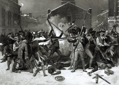 O massacre de Boston, 5 de março de 1770 de Alonzo Chappel