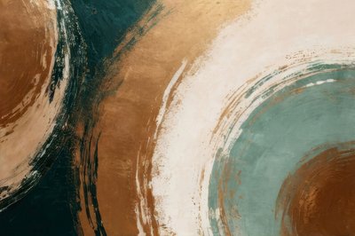 Redemoinhos abstratos em azul-petróleo e dourado de Alpenglow Workshop