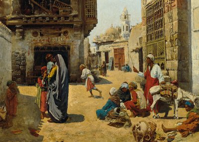 Cena de rua no Cairo de Alphons Leopold Mielich