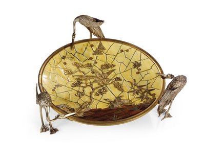 Taça (Tazza), marchetaria de Ferdinand Duvinage, segunda metade do século 19 (bronze prateado e dourado, marfim e madeira) (ver também 476612) de Alphonse Gustave Giroux