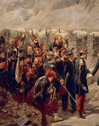Marechal Patrice MacMahon com Zouaves em Malakoff de Alphonse Antoine Aillaud