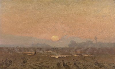 Nascer do sol no Kempen (óleo sobre tela) de Alphonse Asselbergs