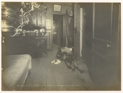 Vista da sala de jantar onde o corpo foi encontrado de Alphonse Bertillon