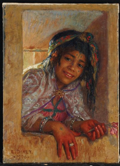 Garota na janela de Alphonse Etienne Dinet