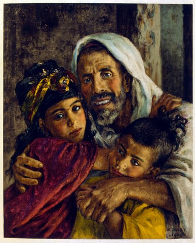 Ilustração de Dinet de "Mirages" Cenas da vida árabe. 1906. Mirages, Scenes De La Vie Arab foi ilustrado por Etienne Dinet com comentários de Silman Ben Ibrahim Bamer. Nasreddine Dinet nasceu como Alphonse-Etienne Dinet; (1861-1929) foi um francês de Alphonse Etienne Dinet