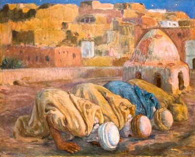 Oração num terraço em Bou-Saada ou Es-Sojoud (óleo sobre tela) de Alphonse Etienne Dinet