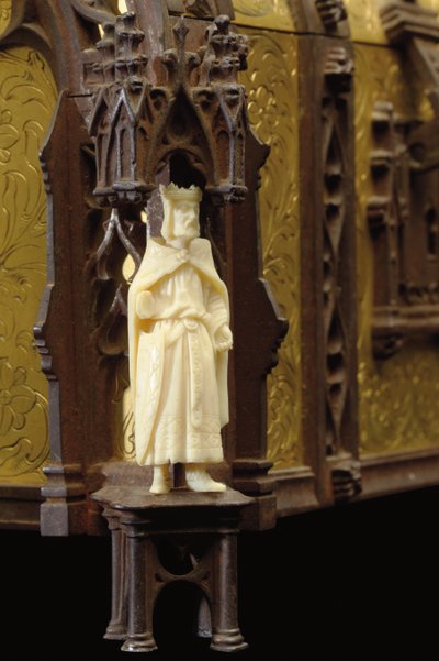 Detalhe de um caixão de jóias gótico Revival, c.1880 de Alphonse Gustave Giroux