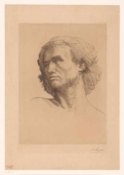 Cabeça de um homem de Alphonse Legros (signed by artist)