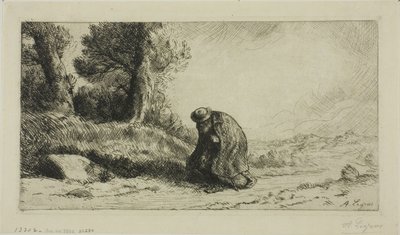 Um vagabundo andando por uma pista de Alphonse Legros
