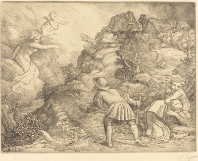 Alegoria do Camponês e da Fortuna Le paysan et la fortune: Sujet allegorique. de Alphonse Legros