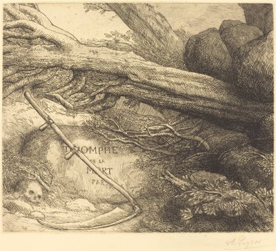 Avalanche: Frontispício para o triunfo da morte de Alphonse Legros