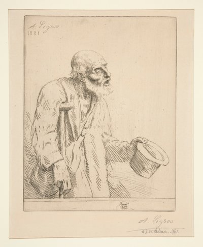 Mendigo com muletas de Alphonse Legros
