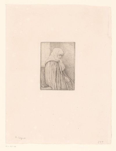 Mulher bretã com véu de cabeça de Alphonse Legros