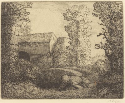 Ponte no moinho Le pont du moulin. de Alphonse Legros