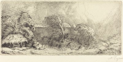 Chailli visto em uma tempestade Chailli: efeito de tempestade. de Alphonse Legros