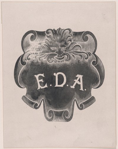 Contraprova de uma impressão de uma placa de identificação para Edward D. Adams, ca. 1892. de Alphonse Legros