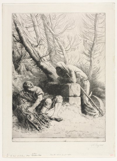 A Morte e o Lenhador de Alphonse Legros
