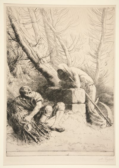 A Morte e o Lenhador de Alphonse Legros