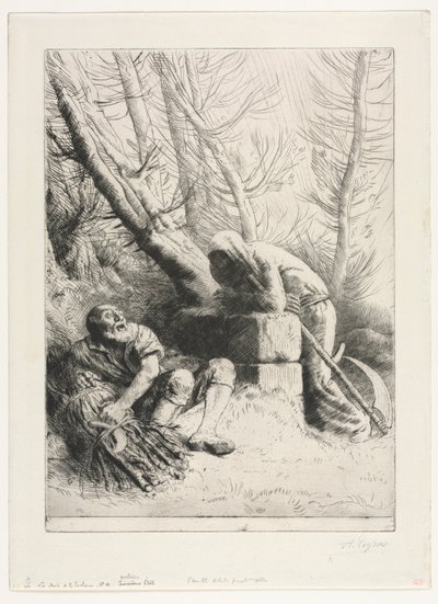 Morte e o lenhador, 1881. de Alphonse Legros