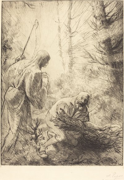 A Morte e o Lenhador, 2ª placa La mort et le bucheron. de Alphonse Legros