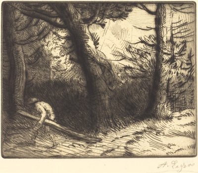 Borda de uma floresta em Bourgogne Un coin de foret en Bourgogne. de Alphonse Legros