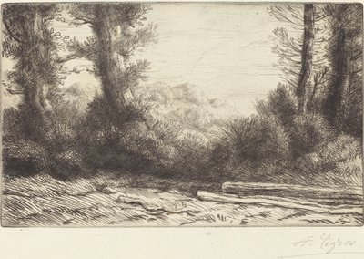Bordo de um Lisiere de bois de madeira. de Alphonse Legros