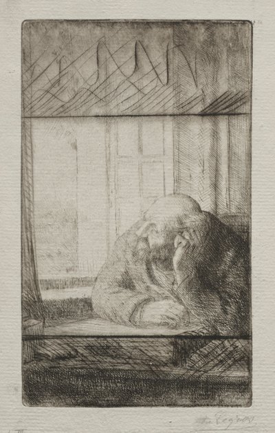 Noite na janela. de Alphonse Legros