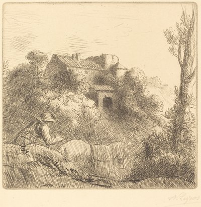 Fazenda em uma colina (La ferme sur la colline) de Alphonse Legros