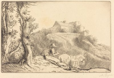 Fazenda em uma colina de Alphonse Legros