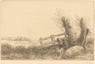 Agricultor reclinado O agricultor em repouso. de Alphonse Legros