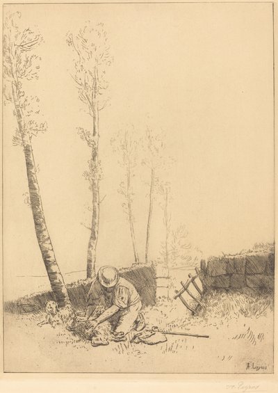 Encontrando a ovelha (Le mouton retrouve) de Alphonse Legros