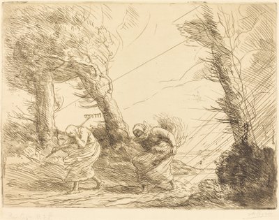 Colheitadeiras Surpreendidas pela Tempestade de Alphonse Legros