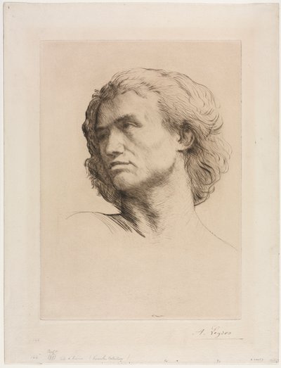 Cabeça de um homem. de Alphonse Legros