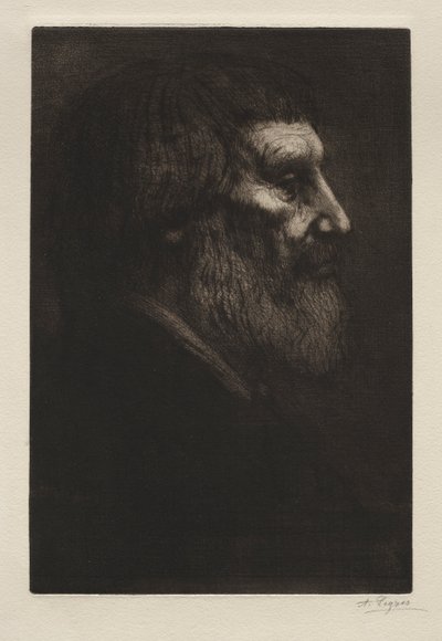Cabeça de um homem. de Alphonse Legros