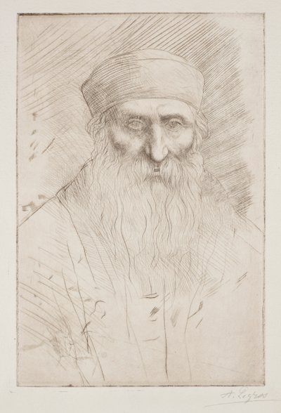 Cabeça de um homem com barba longa de Alphonse Legros