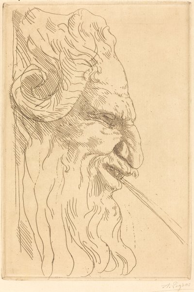 Cabeça de um sátiro Cabeça de um sátiro. de Alphonse Legros