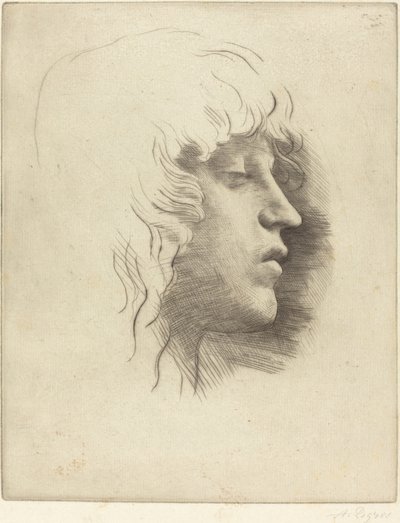 Cabeça de uma jovem (Tete de jeune fille) de Alphonse Legros