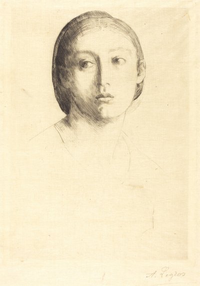 Cabeça de uma jovem rapariga de Alphonse Legros