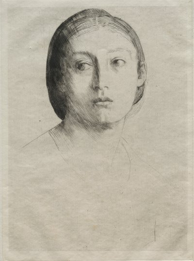 Cabeça de uma jovem de Alphonse Legros