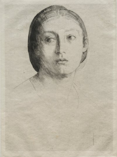 Cabeça de uma jovem garota. de Alphonse Legros