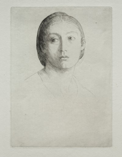 Cabeça de uma jovem garota. de Alphonse Legros
