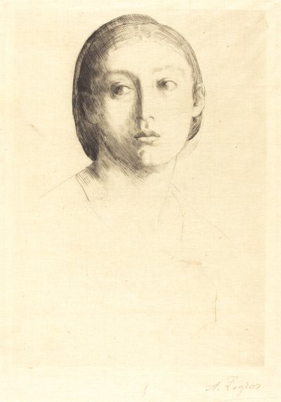 Cabeça de uma jovem Cabeça de uma jovem. de Alphonse Legros
