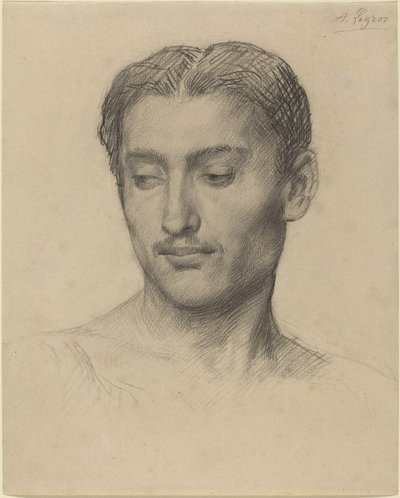 Cabeça de um jovem. de Alphonse Legros